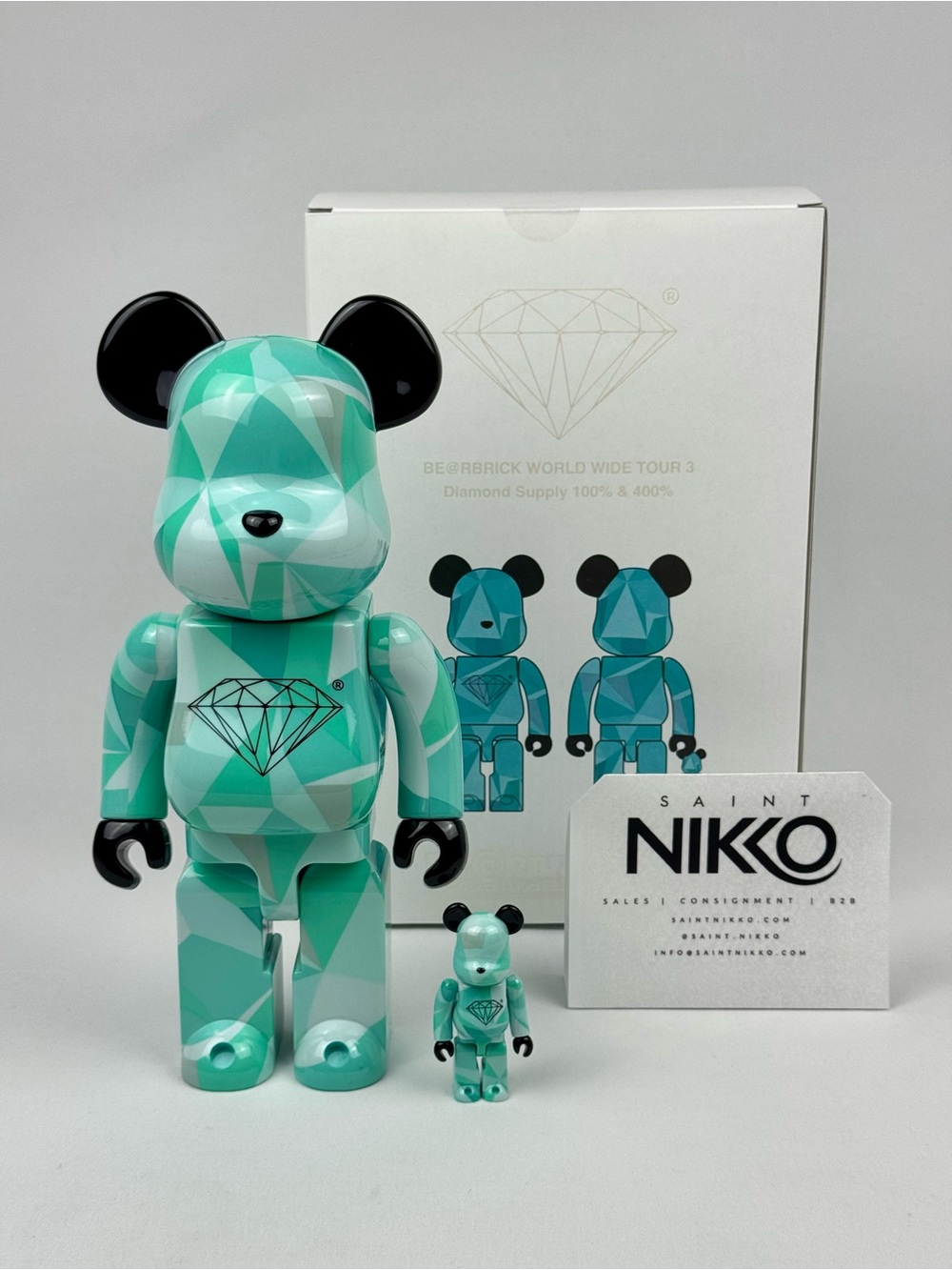 Diamond Supply Mint Green Bear Figure Set - 100% & 400%